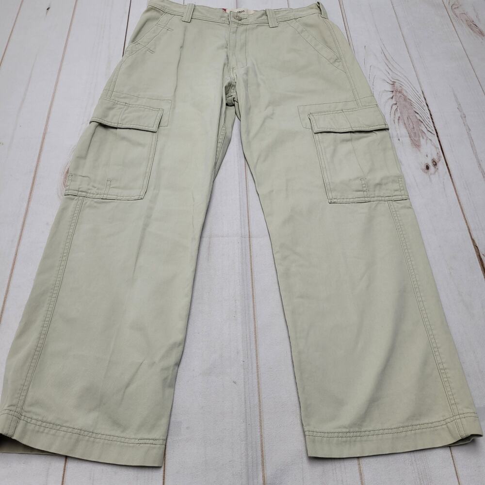 Vintage Levi's loose cargo pants baggy y2k tan khaki utility 32x30